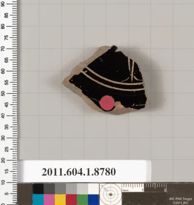 Terracotta fragment of a stemless kylix (drinking cup)?