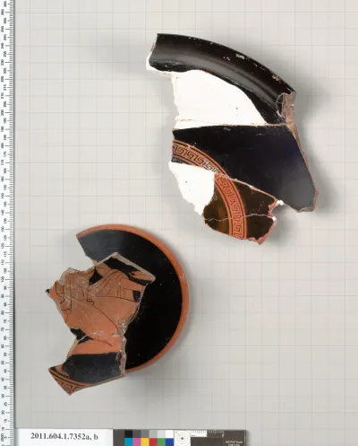 Terracotta fragments of a kylix (drinking cup)