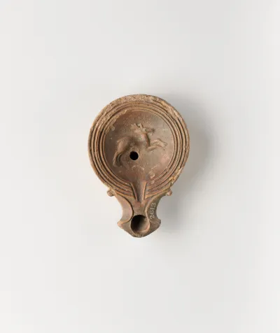 Terracotta oil lamp