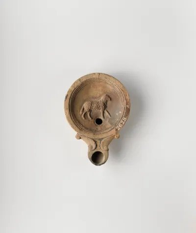 Terracotta oil lamp