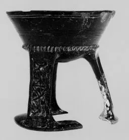 TRIPOD VASE (ETRUSCAN, BUCCHERO)