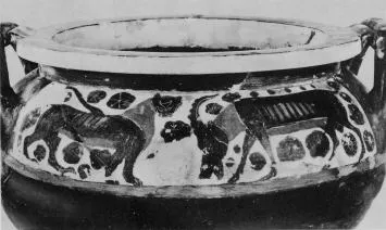 KRATER, COLUMN (CORINTHIAN, BLACK-FIGURE)