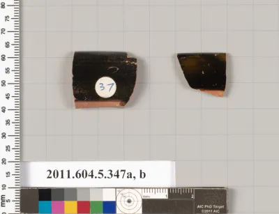 Terracotta rim fragments of kylikes (drinking cups)