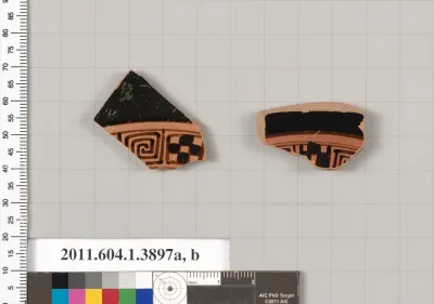 Terracotta fragments of kylikes (drinking cups)