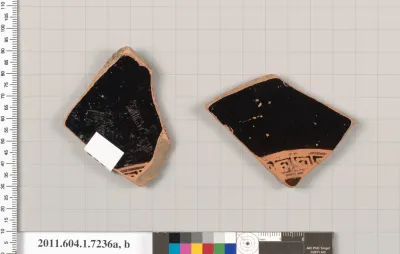 Terracotta fragments of a kylix (drinking cup)