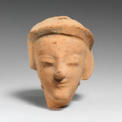 Terracotta head of a woman