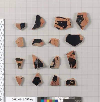 Terracotta fragments of kylikes (drinking cups)