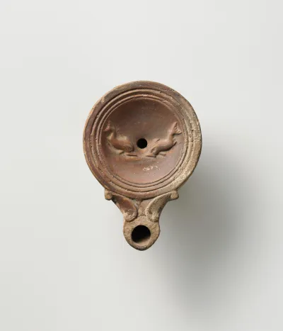 Terracotta oil lamp