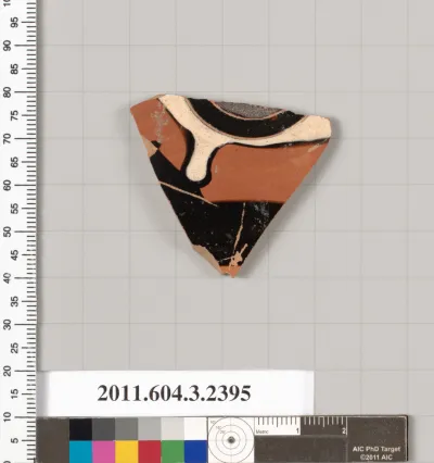 Terracotta fragment of a kylix: eye-cup (drinking cup)