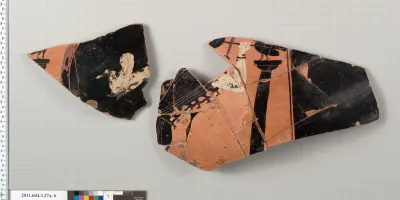 Terracotta fragments of a Panathenaic prize amphora
