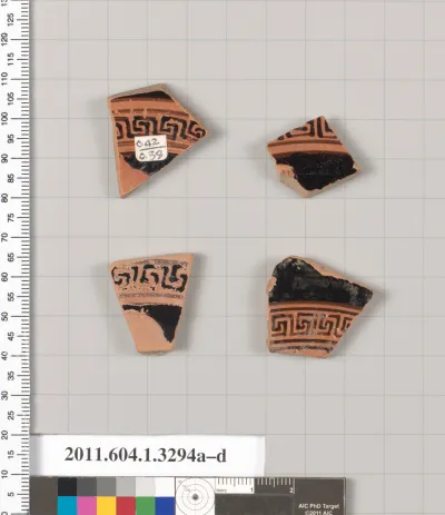 Terracotta fragments of kylikes (drinking cups)