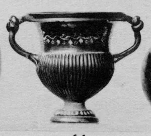 KRATER, KANTHAROID (SOUTH ITALIAN, GNATHIAN, BLACK GLAZE)