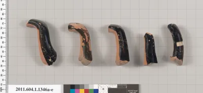 Terracotta fragments of kylikes (drinking cups)