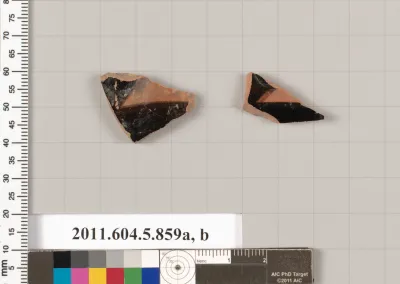 Terracotta fragments of kylikes (drinking cups)