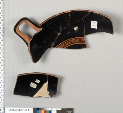 Terracotta rim fragments of a kylix (drinking cup)