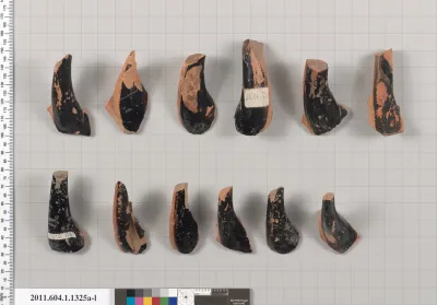 Terracotta fragments of kylikes (drinking cups)