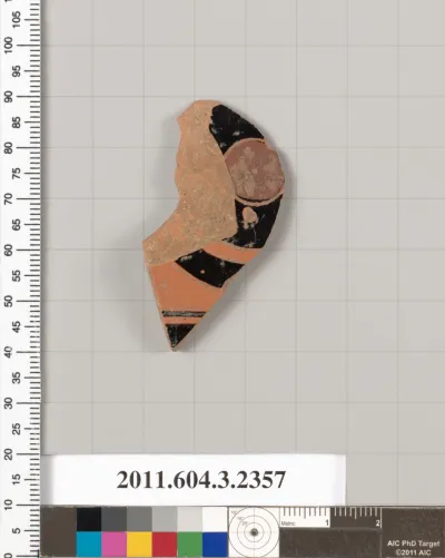 Terracotta fragment of a kylix: eye-cup (drinking cup)