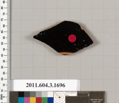 Terracotta fragment of a kylix: Band or lip cup (drinking cup)