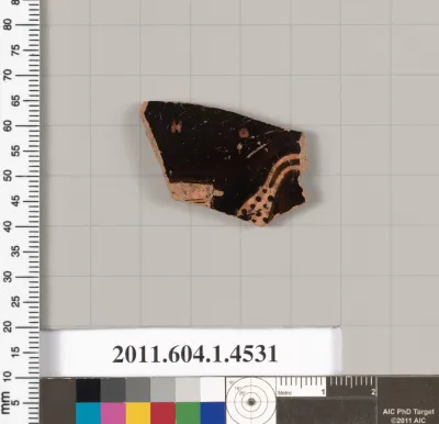 Terracotta fragment of a kylix (drinking cup)