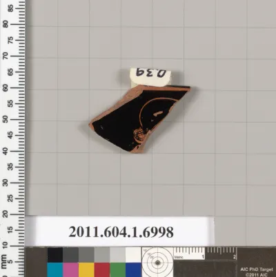 Terracotta rim fragment of a kylix (drinking cup)
