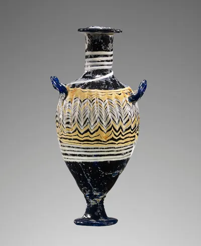Core-formed Dark Blue Amphoriskos