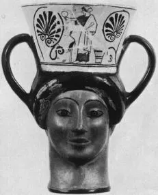 FIGURE VASE, KANTHAROS (ATHENIAN, RED-FIGURE)