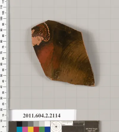 Terracotta fragment of a hydria: kalpis (water jar)?