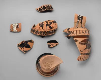 Terracotta fragmentary  neck-amphora