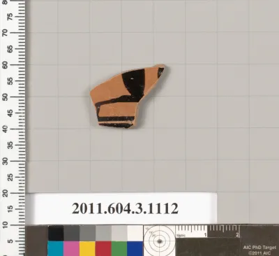 Terracotta fragment of a mastoid (drinking cup with narrow base) or a kyathos (cup-shaped ladle)