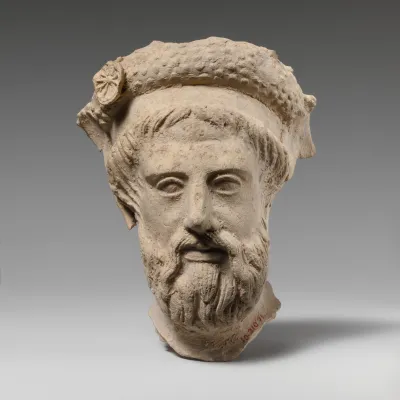 Terracotta head of a bearded man