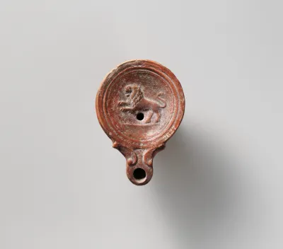 Terracotta oil lamp