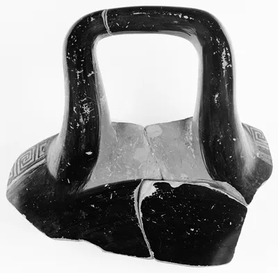 Attic Red-Figure Calyx Krater Handle Fragment (comprised of 4 Joined Fragments)