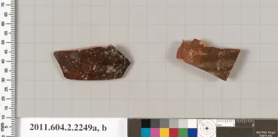 Terracotta fragments of pots; unglazed on the inside