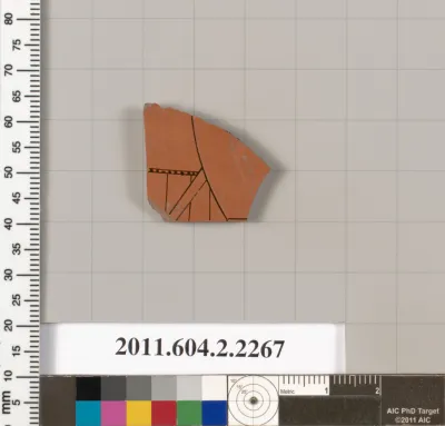 Terracotta fragment of a pot; glazed on the inside