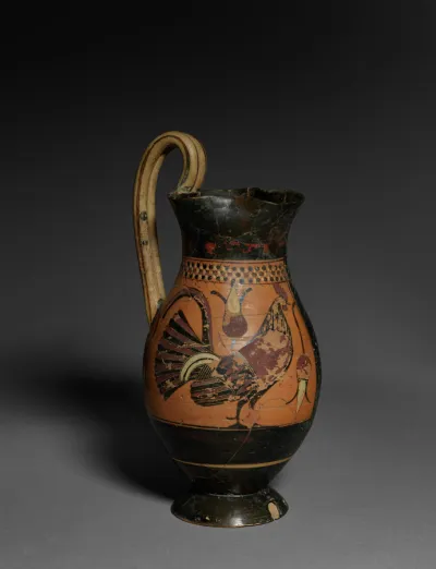 Black-Figure Olpe (Wine Jug): Rooster