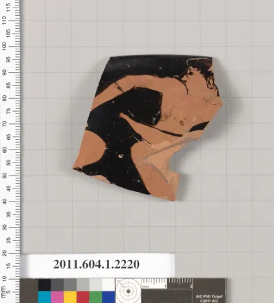 Terracotta rim fragment of a kylix (drinking cup)