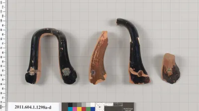 Terracotta fragments of kylikes (drinking cups)