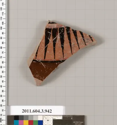 Terracotta fragment of a lekanis lid (covered dish)