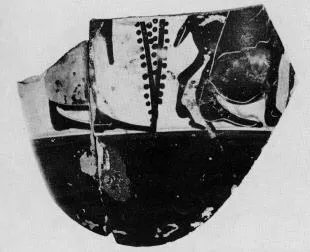 LEKYTHOS, FRAGMENT (ATHENIAN, BLACK-FIGURE)