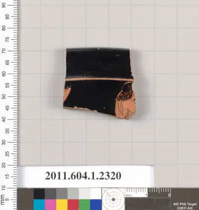 Terracotta rim fragment of a kylix (drinking cup)