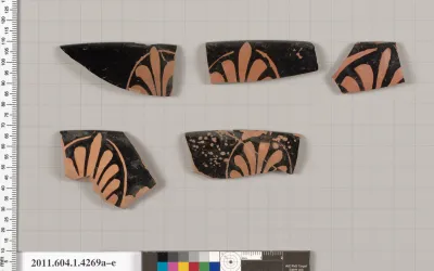 Terracotta rim fragments of kylikes (drinking cups)