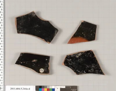 Terracotta fragments of kylikes (drinking cups)