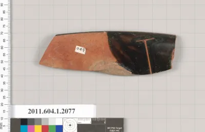 Terracotta rim fragment of a kylix (drinking cup)