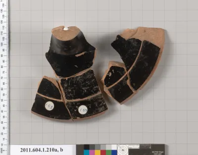 Terracotta fragments of a kylix (drinking cup)