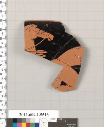 Terracotta rim fragment of a kylix (drinking cup)