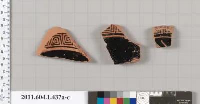Terracotta fragments of kylikes (drinking cups)