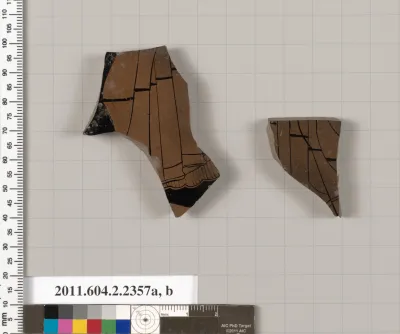 Terracotta fragments of a pot; unglazed on the inside