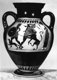 AMPHORA, BELLY, TYPE B (ATHENIAN, BLACK-FIGURE)