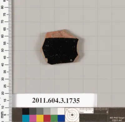 Terracotta fragment of a kylix: Band or lip cup (drinking cup)