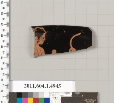 Terracotta rim fragment of a kylix (drinking cup)